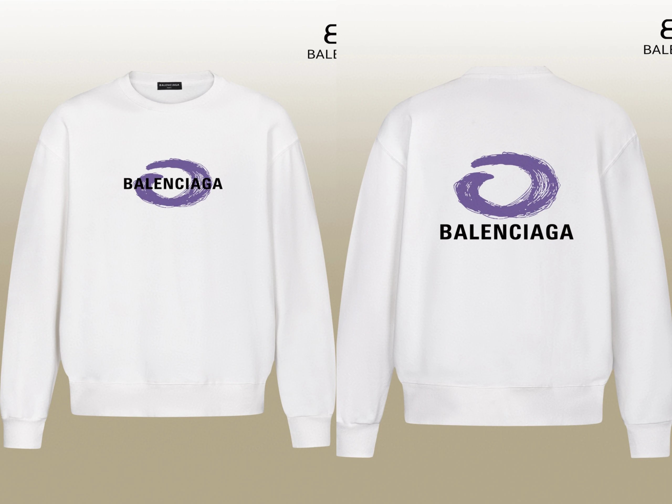 Balenciaga Logo Print White Hoodie - 3