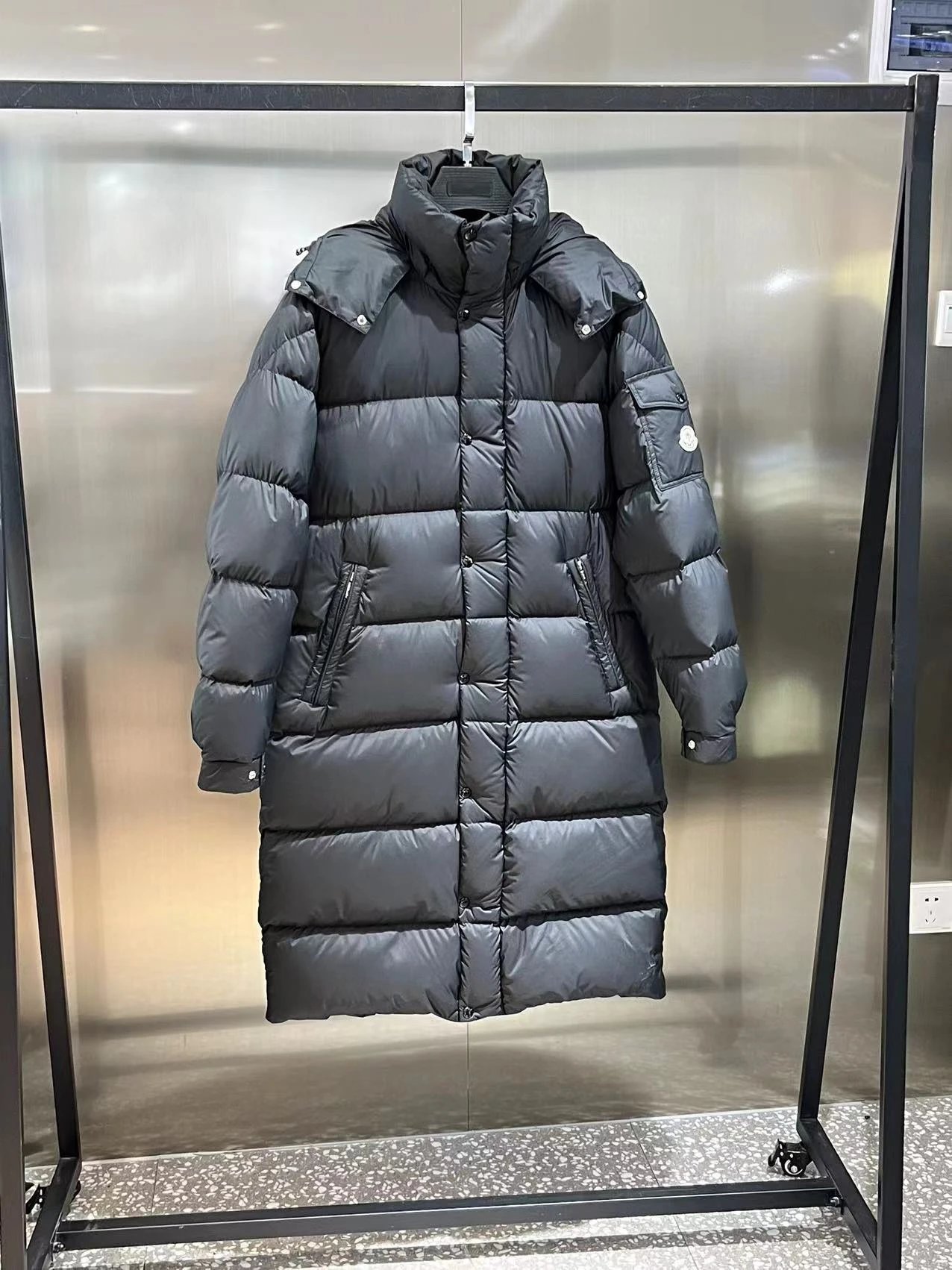 Moncler Black Long Puffer Coat