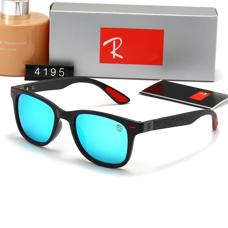 Ray-Ban RB4604 Square Sunglasses Matte Black Frame Blue Lens