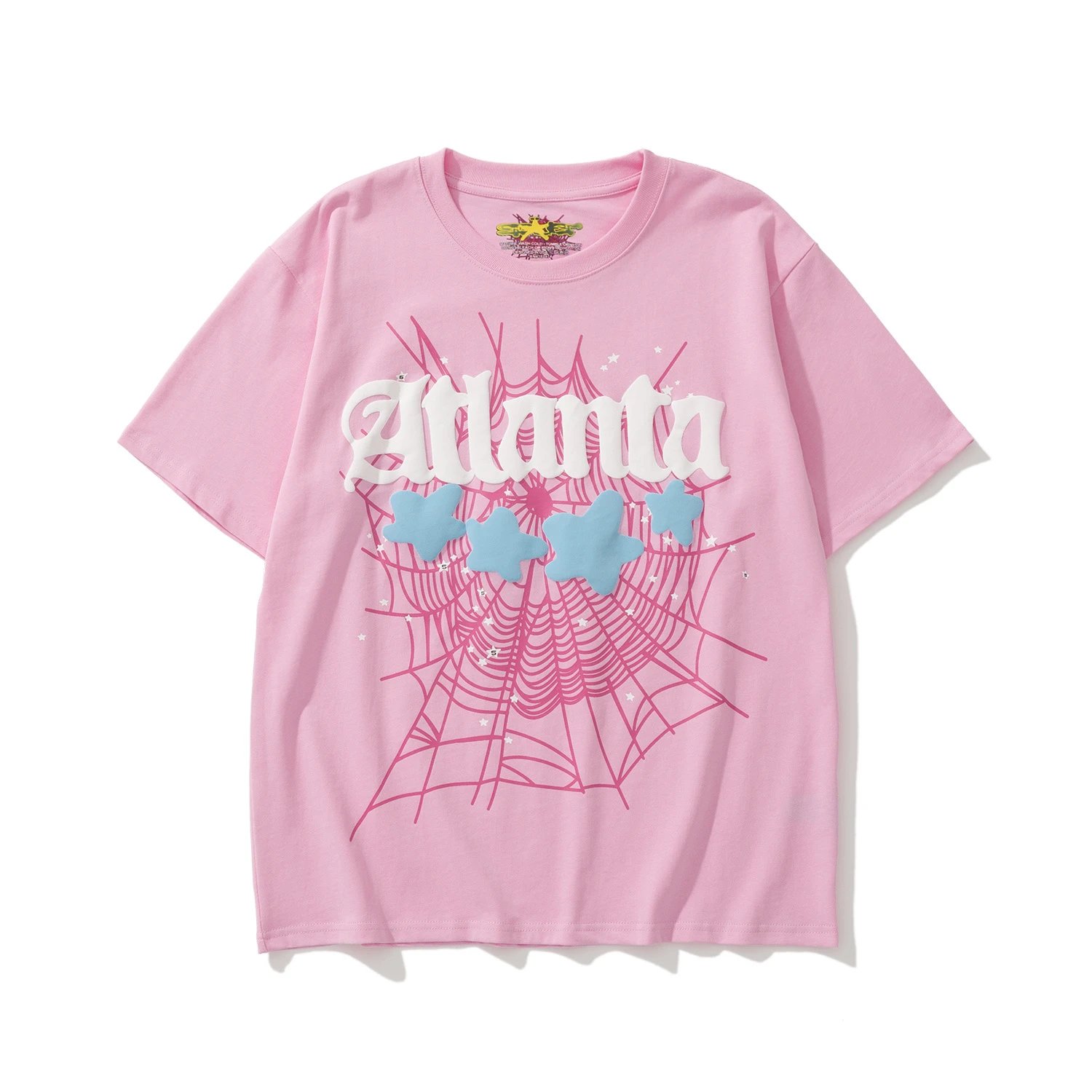 Sp5der Atlanta Web Tee Pink Blue