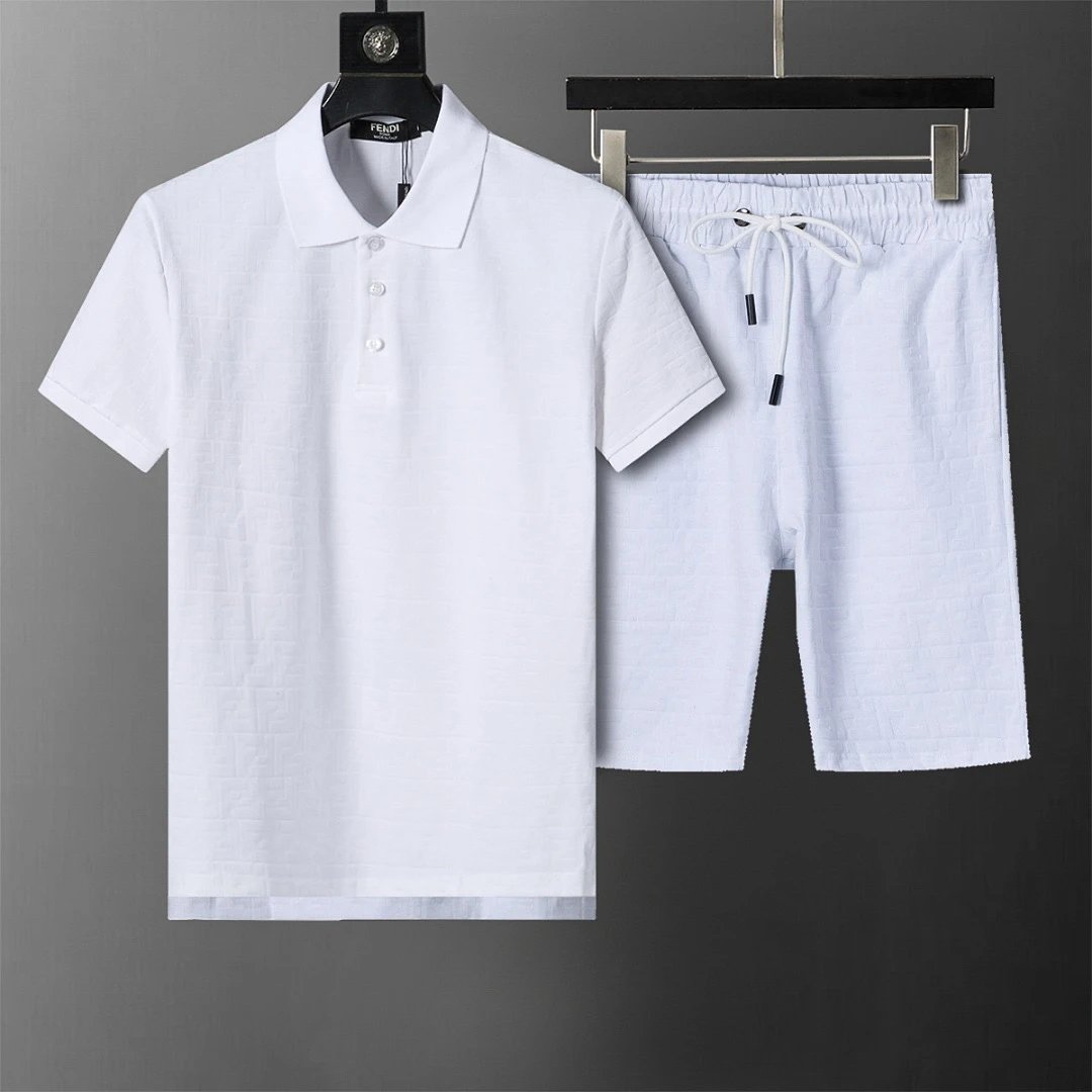 Gucci White Contrast-Trim Polo and Shorts Set - 7