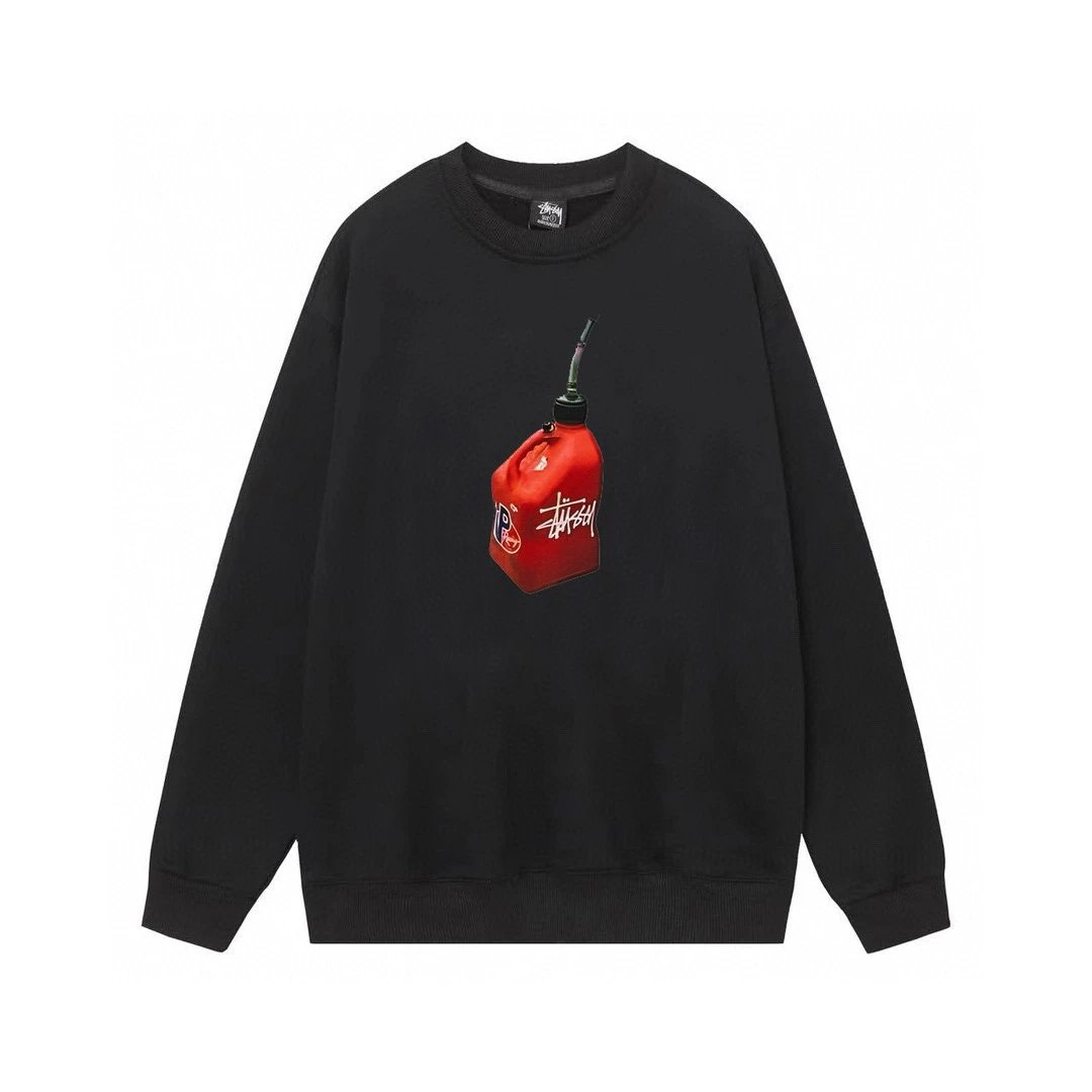 Stussy Abstract Graphic Black Crewneck Sweatshirt Hoodie - 8