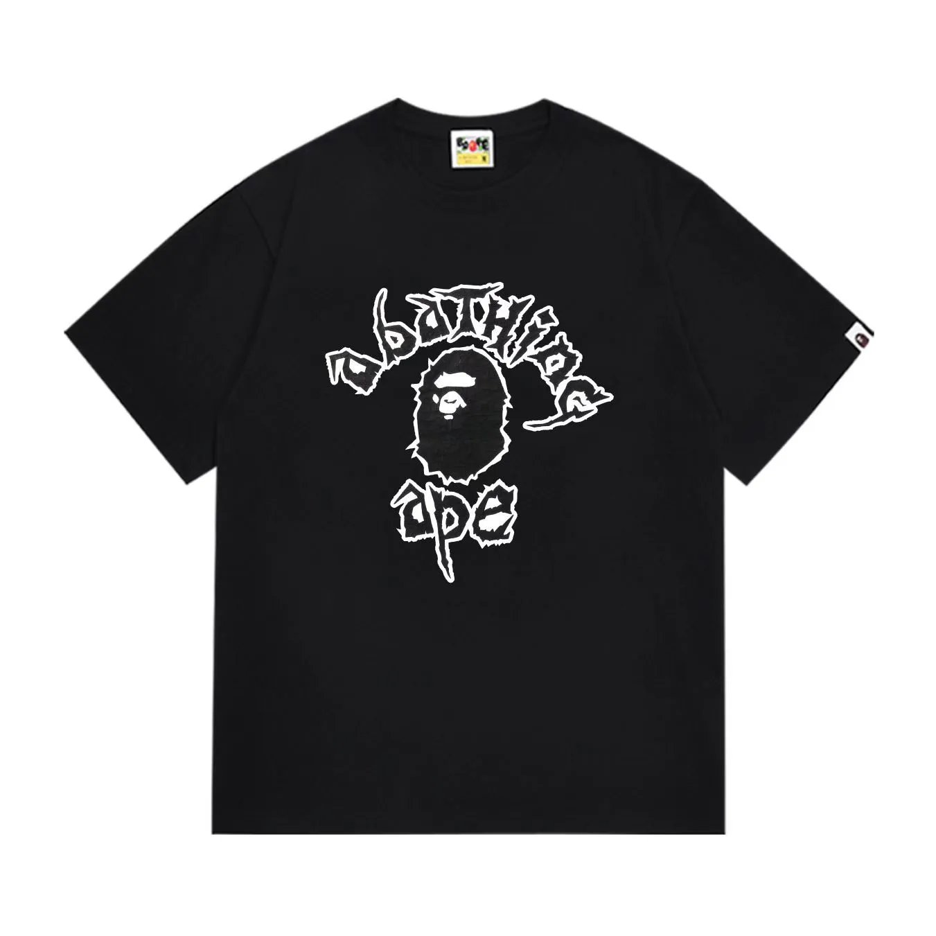 BAPE A Bathing Ape Gothic Logo Tee Black