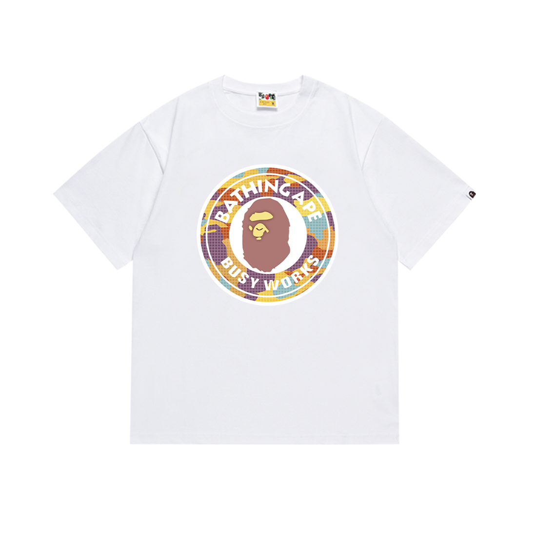 BAPE Bathing Ape Busy Works Circle Tee White Multicolor