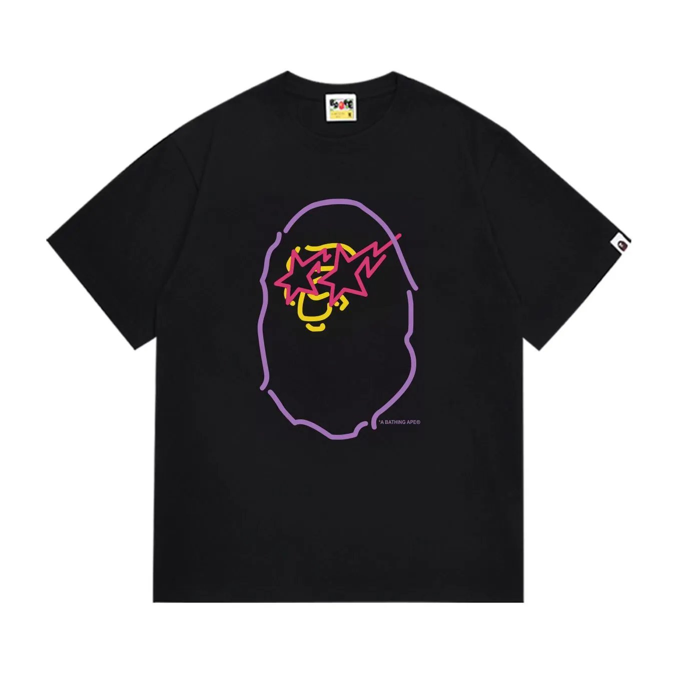 BAPE Neon Ape Head Tee Black