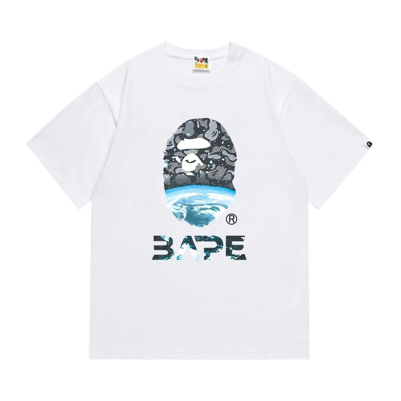 BAPE Space Camo Ape Head Tee White