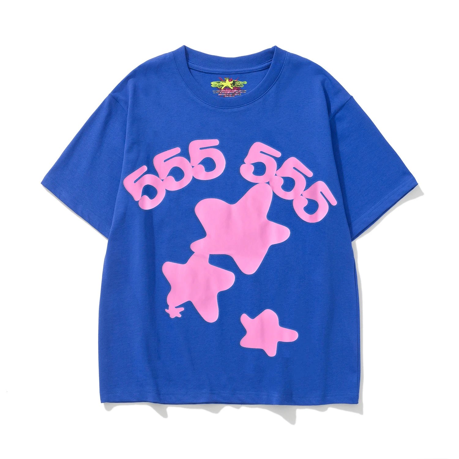 Sp5der 555 Stars Tee Blue Pink