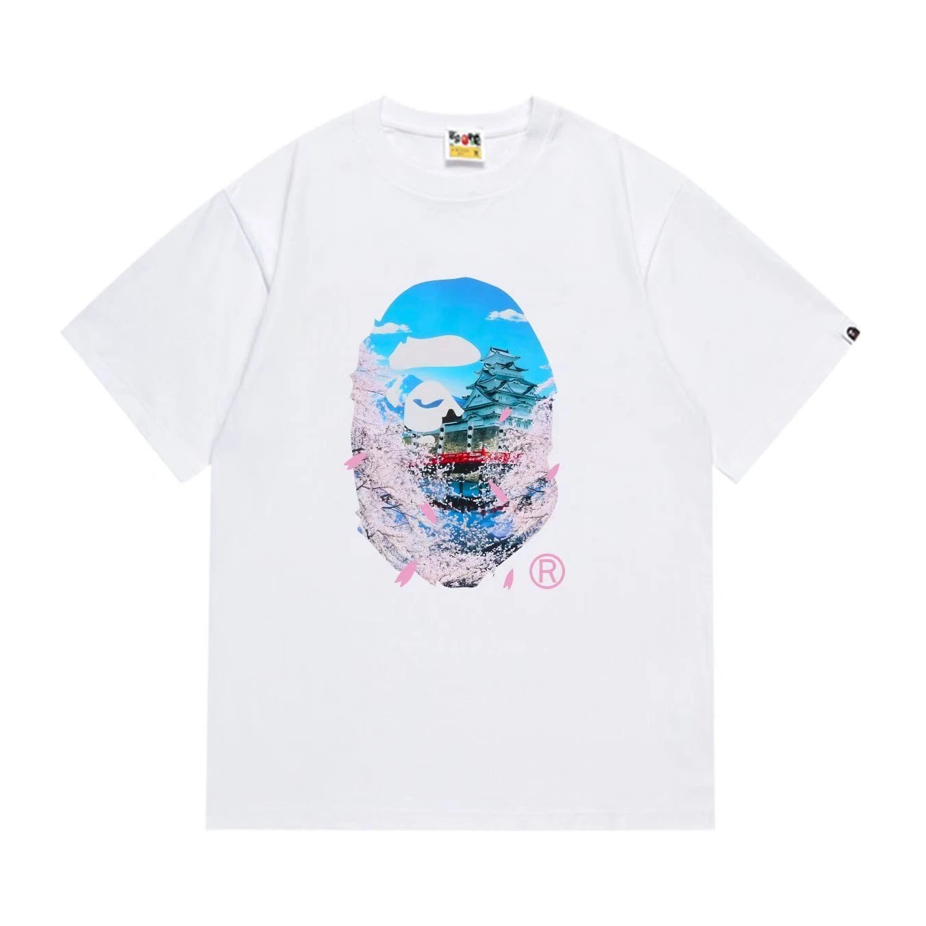 BAPE Japan Cherry Blossom Ape Head Tee White