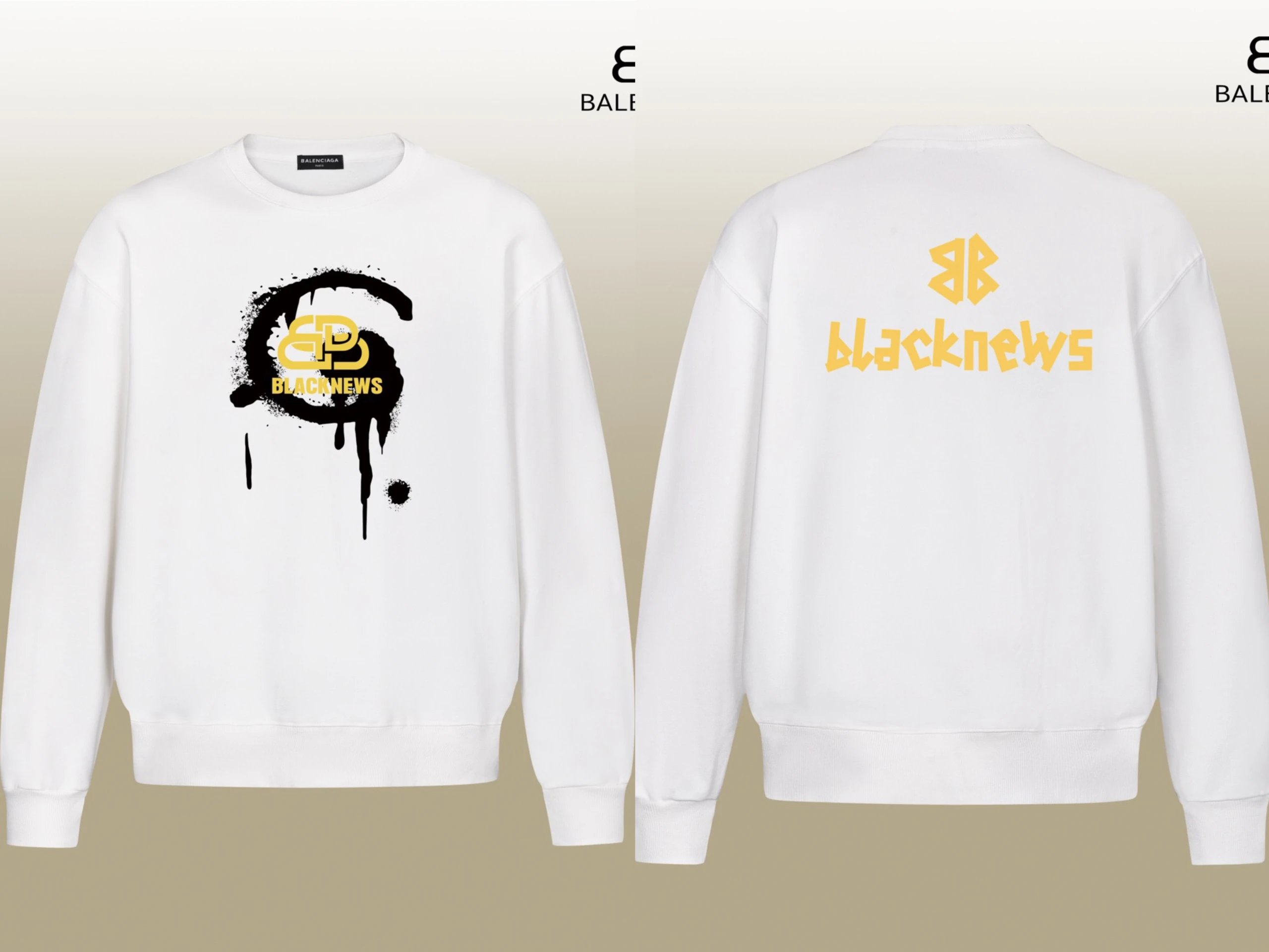 Balenciaga Logo Print White Hoodie - 5