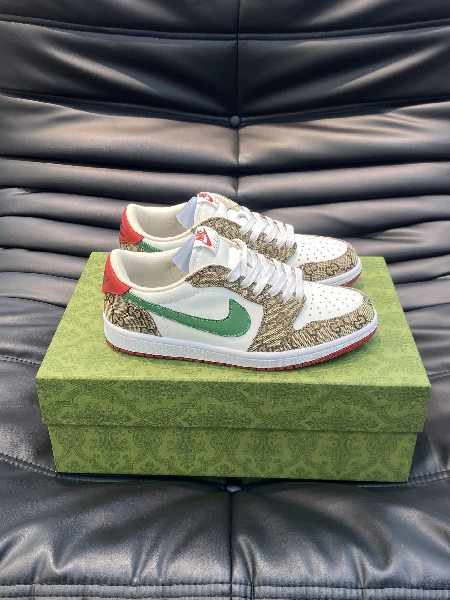 Jordan 1 Low x Gucci GG Monogram Green Red