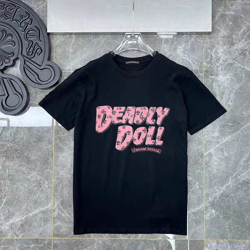 Chrome Hearts Pink Logo Black T-Shirt - 9