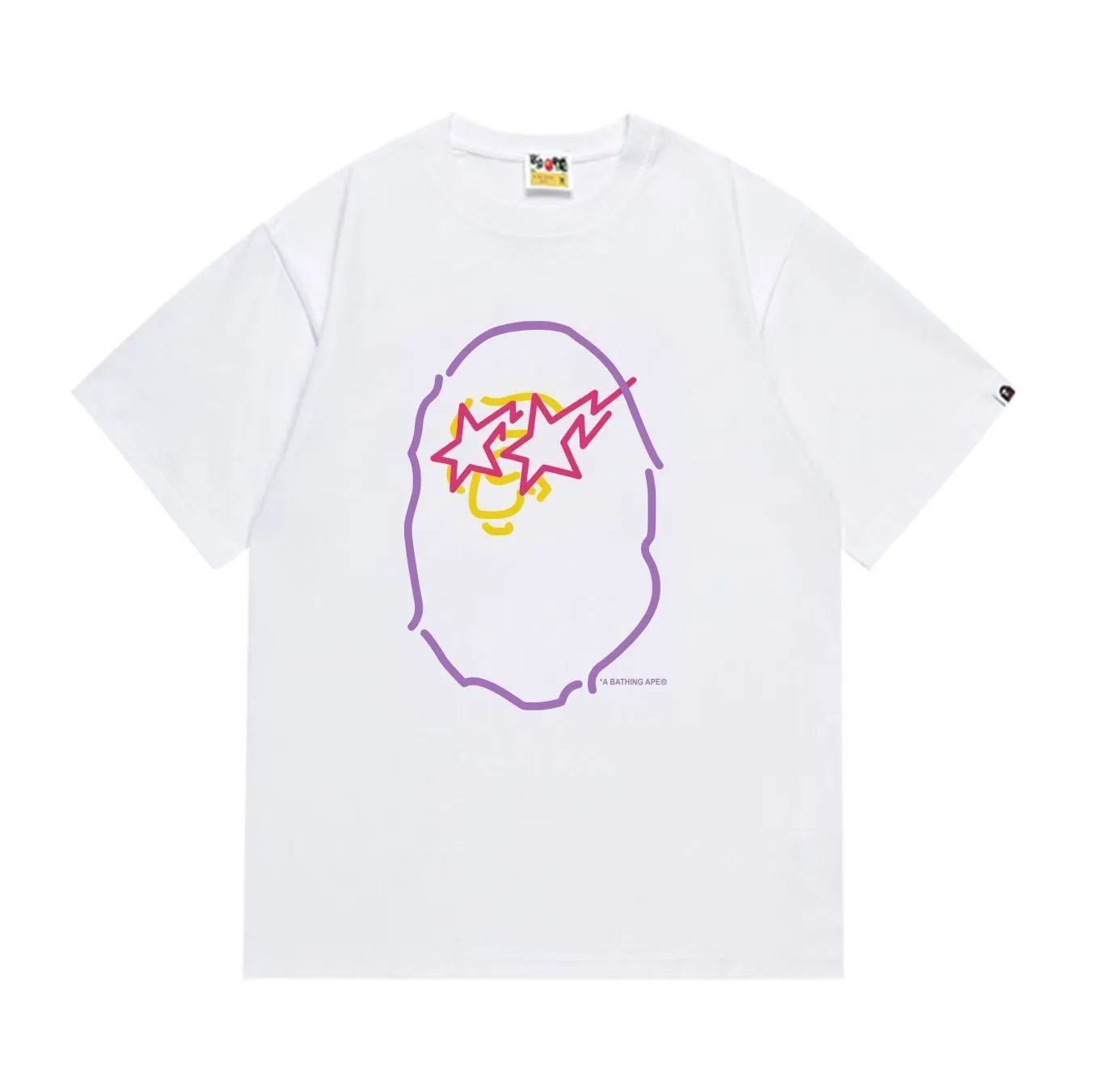 BAPE Neon Ape Head Tee White