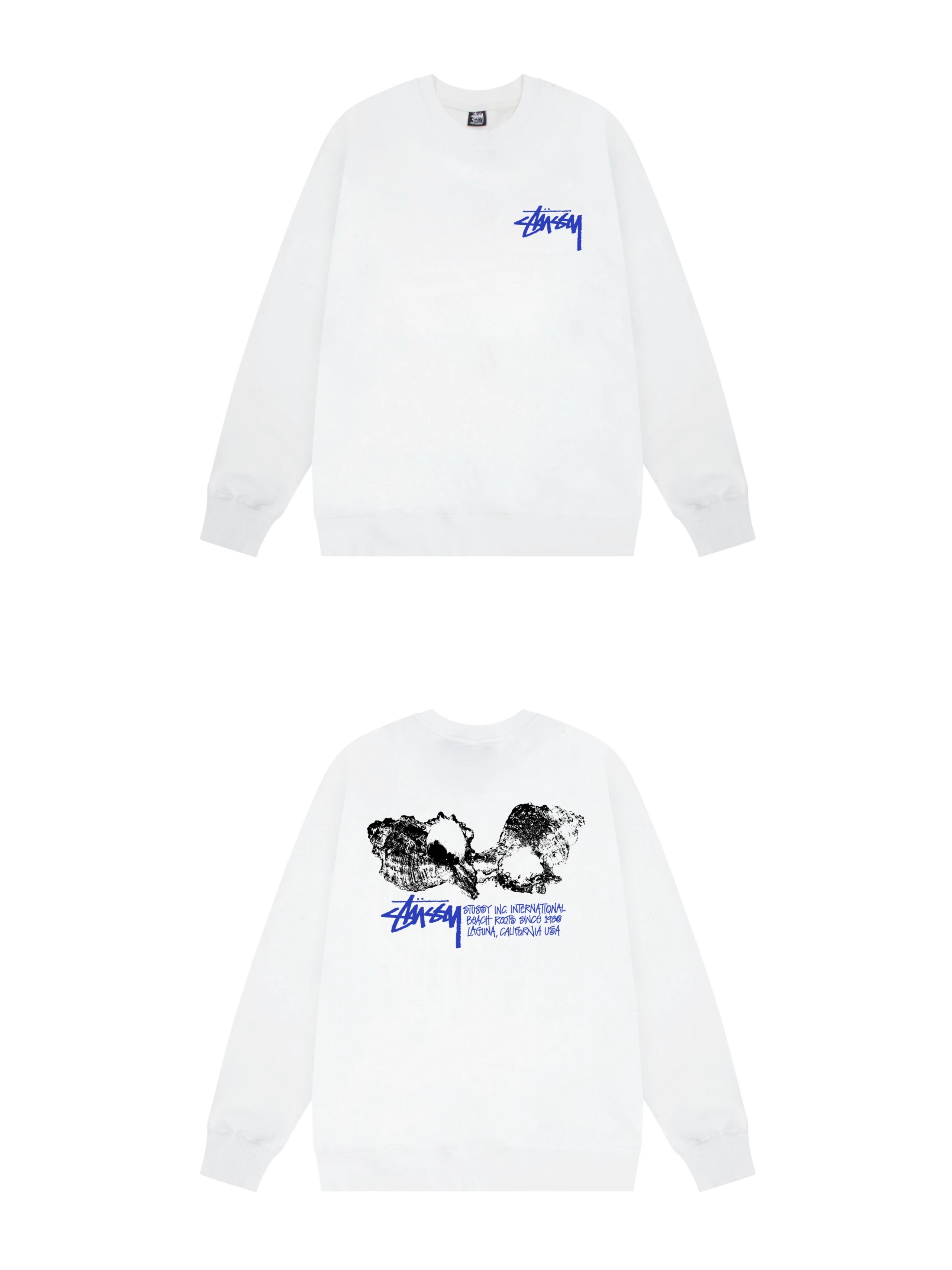 Stussy Rock Print Crewneck Sweatshirt White