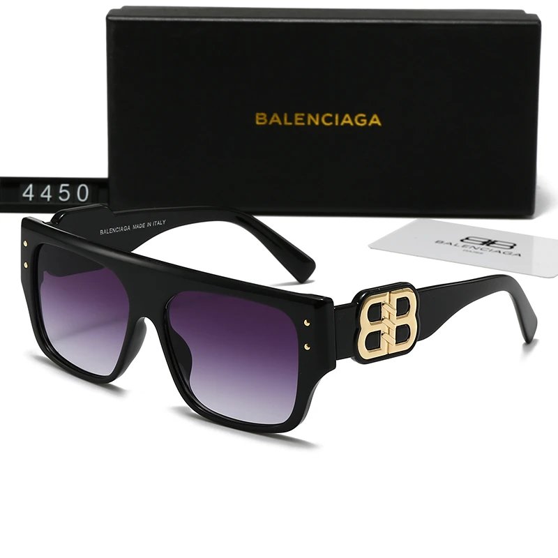 Balenciaga BB Square Oversized Sunglasses Black Frame Gradient Purple Lens