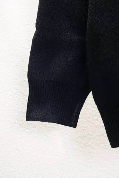 Celine Logo Stripe Black Knit Sweater - 8