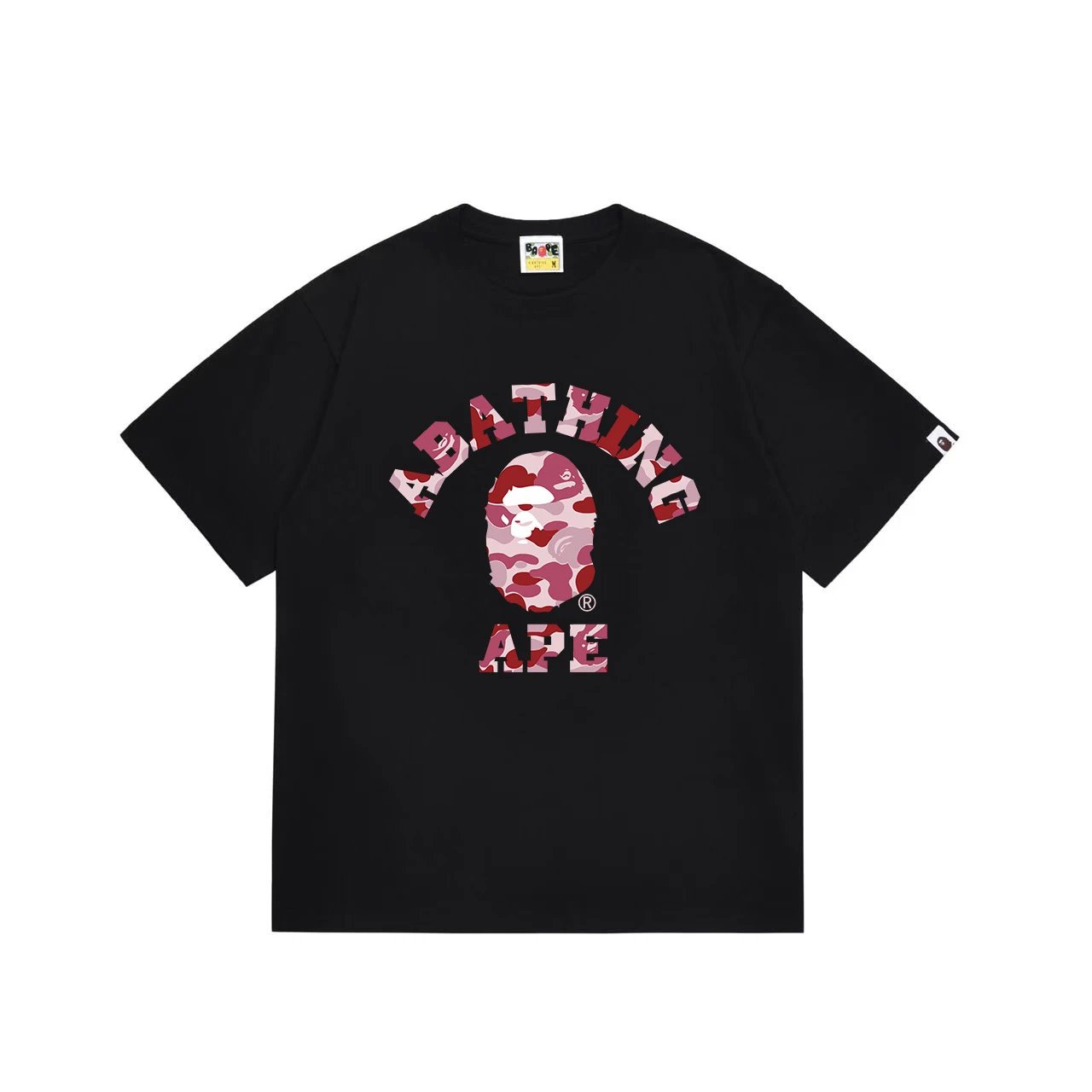 BAPE A Bathing Ape Camo College Tee Black Pink Camo