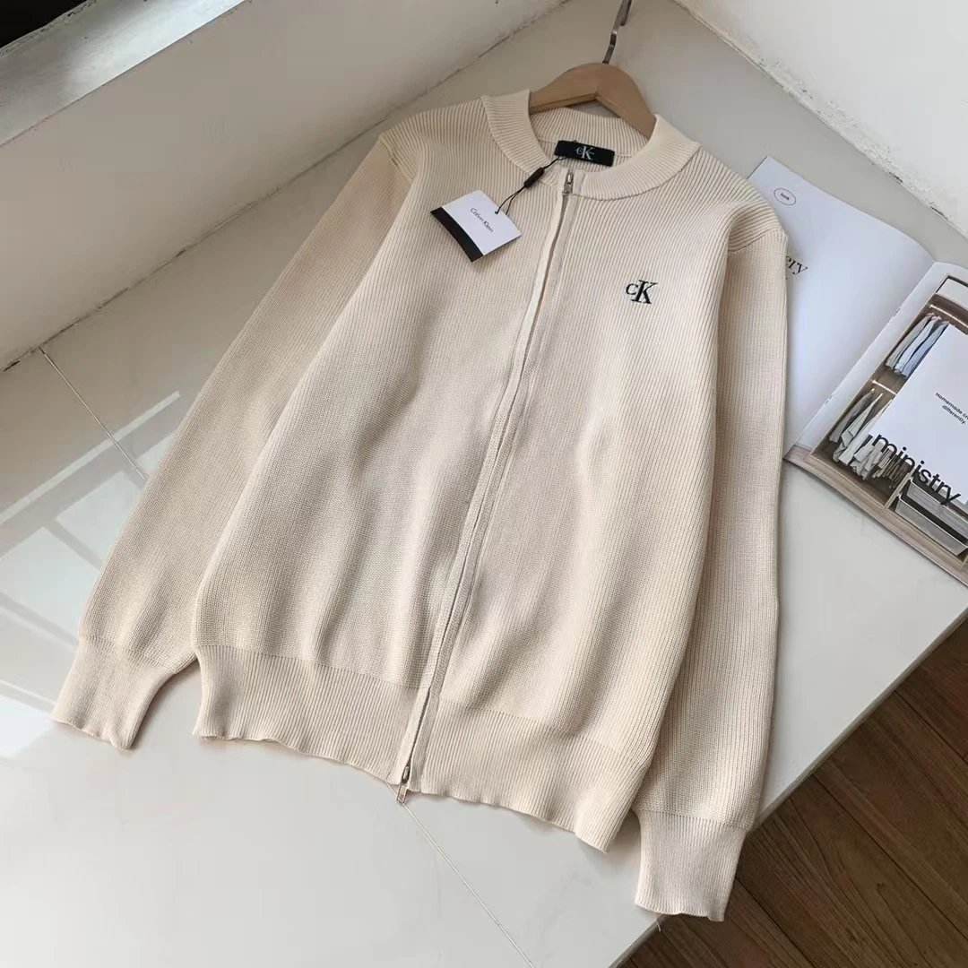 Calvin Klein Zip Cardigan Cream