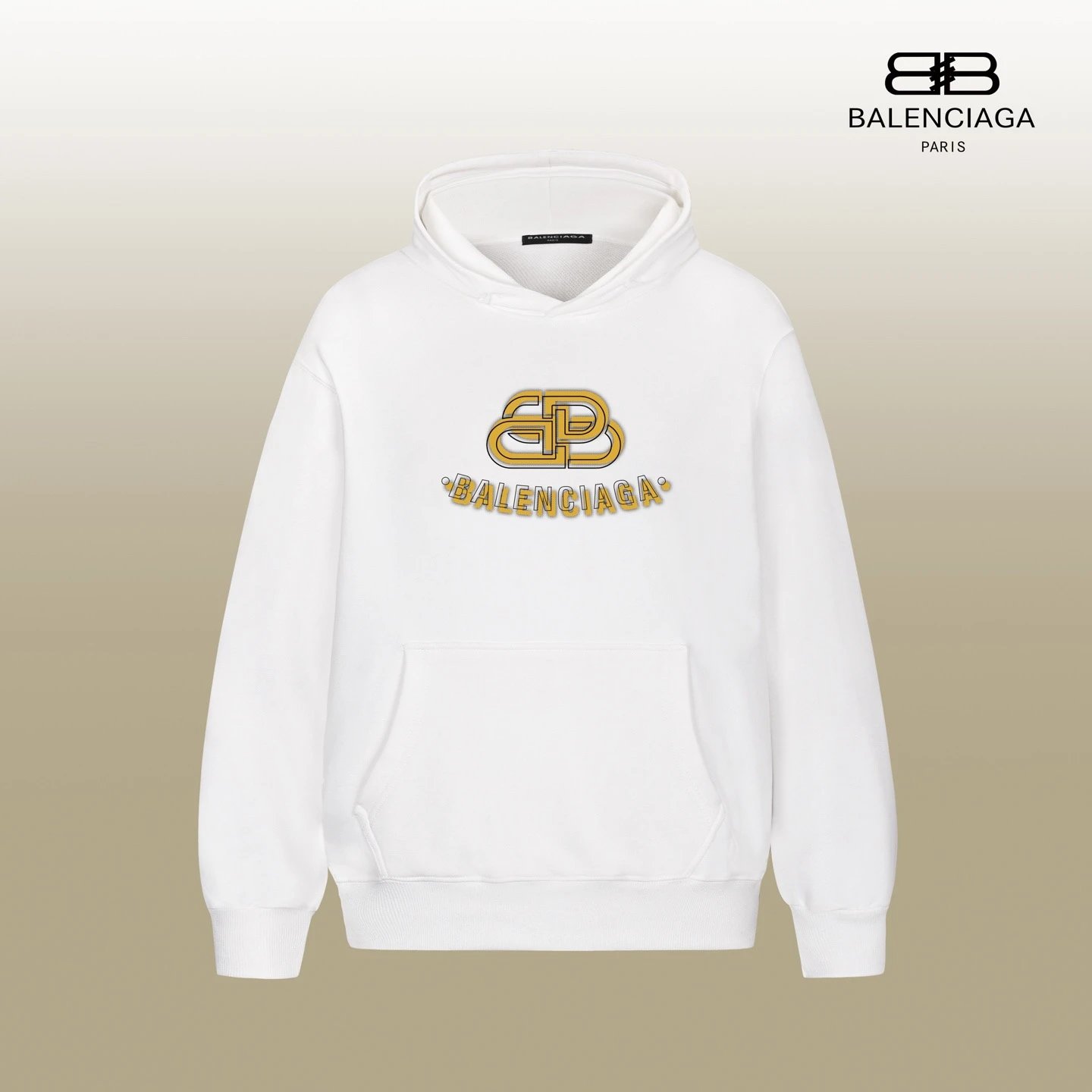 Balenciaga Logo Wave Hoodie White - 10