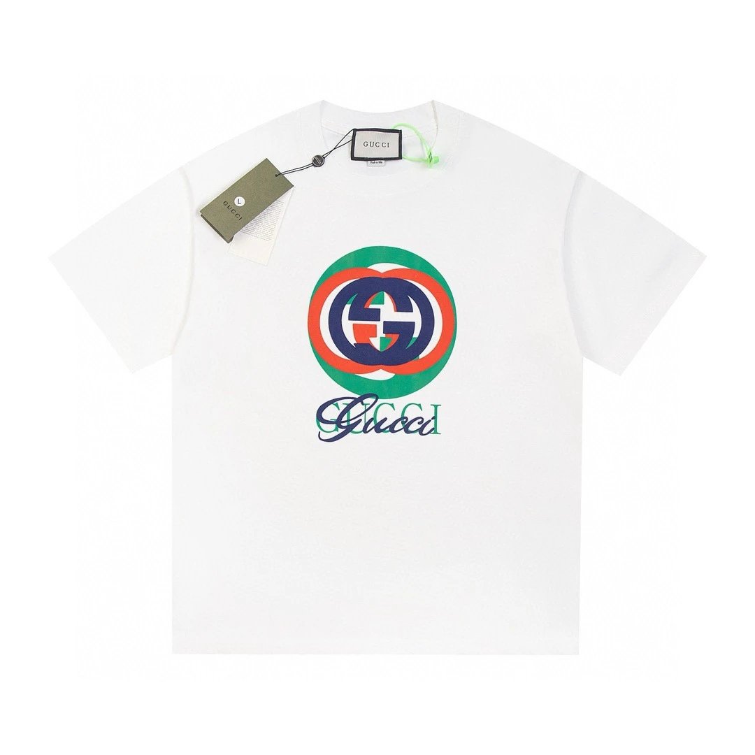 Gucci GG Pattern Graphic T-Shirt Beige - 7
