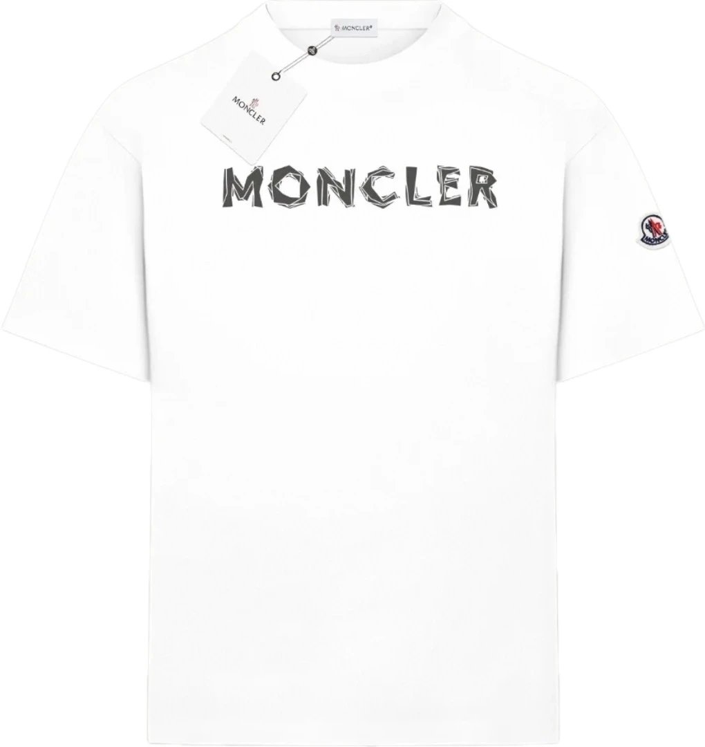 Moncler Lettering Logo Tee White