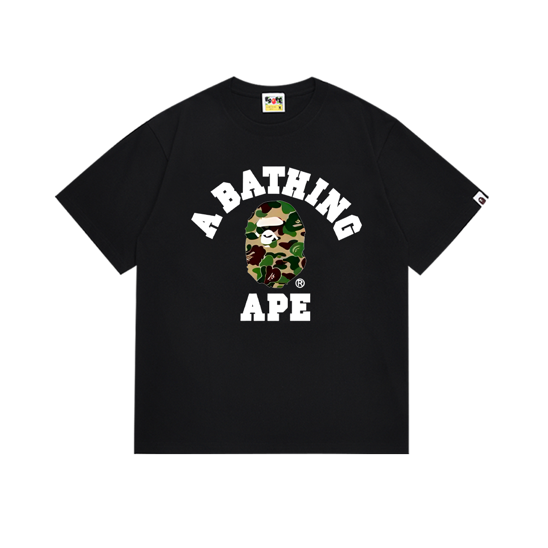 BAPE ABC Camo College Tee Black Green Camo