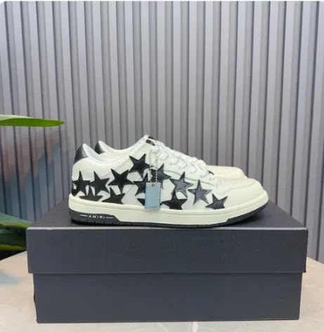 Amiri Star-Print Low Top Sneakers White / Black - 1