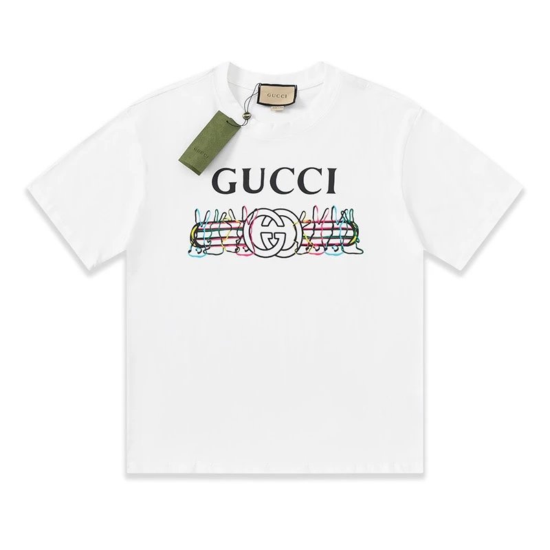 Gucci GG Pattern Graphic T-Shirt Beige - 5