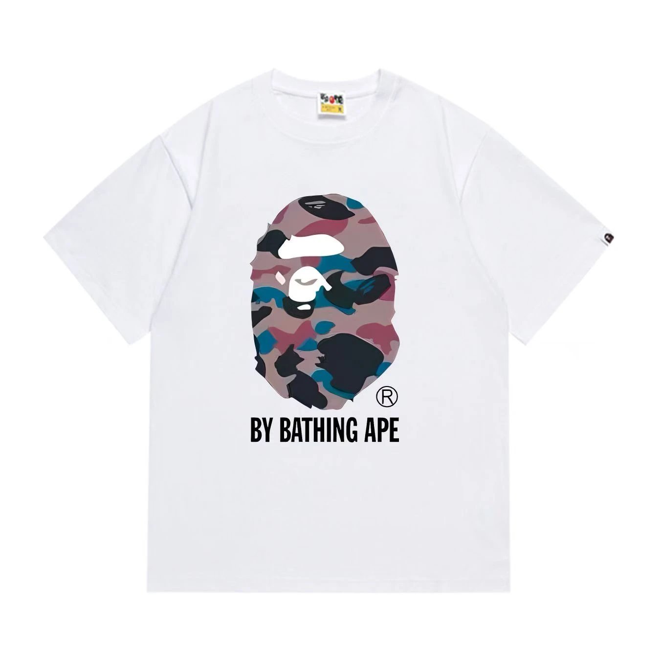 BAPE Purple Blue Camo By Bathing Ape Tee White