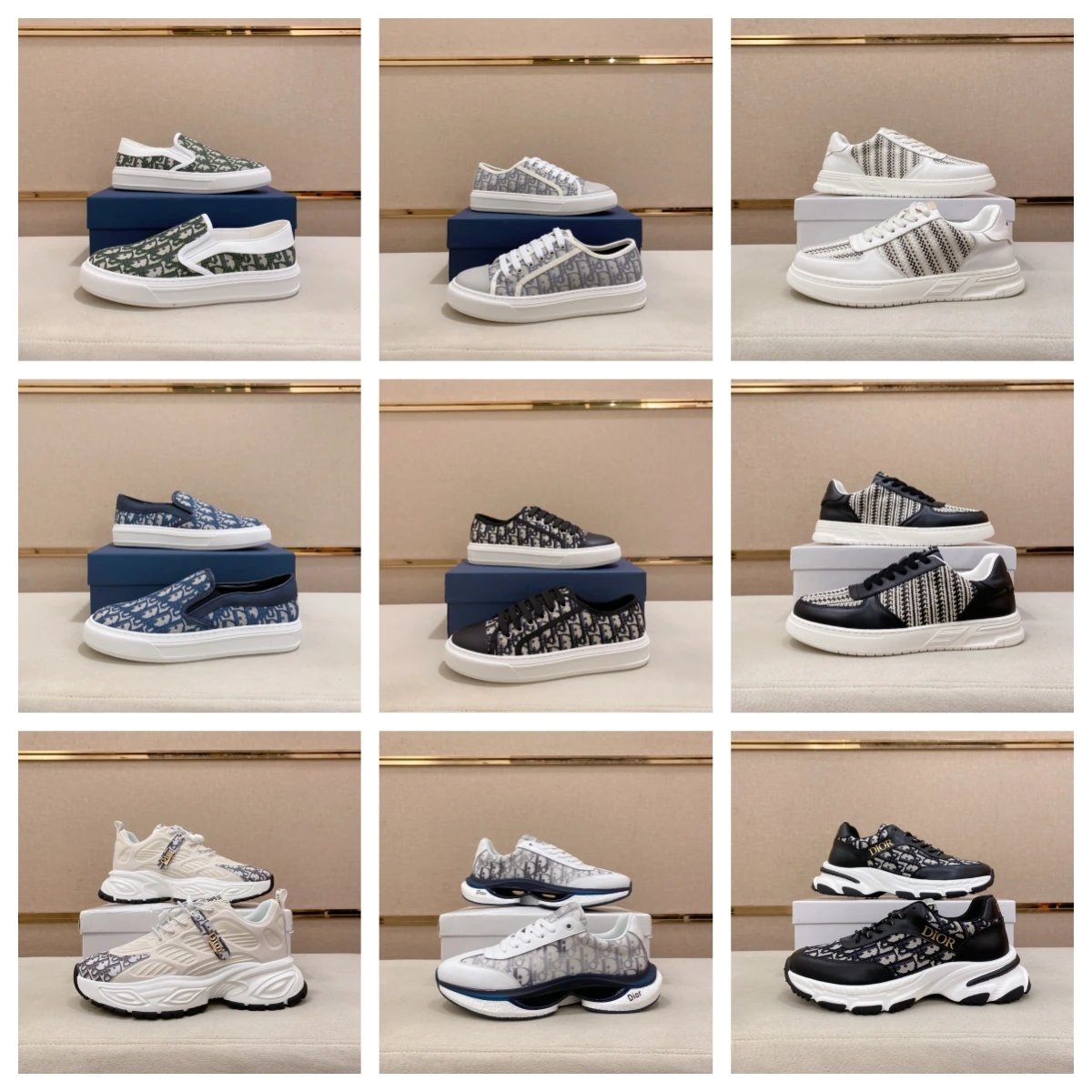 New Arrival ABC28 Printed Chunky Sole Men's Slip-On Shoes