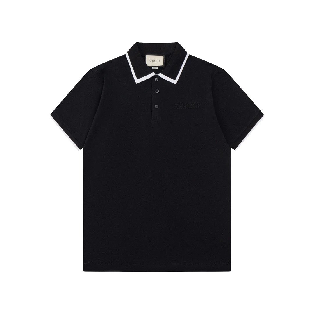 Gucci Logo Polo Shirt Black White