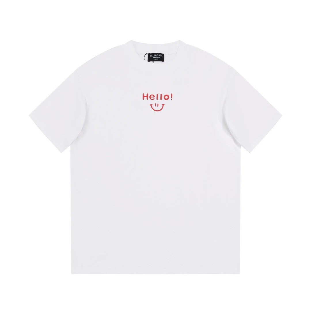 Balenciaga 'Hello!' Smiley Tee White