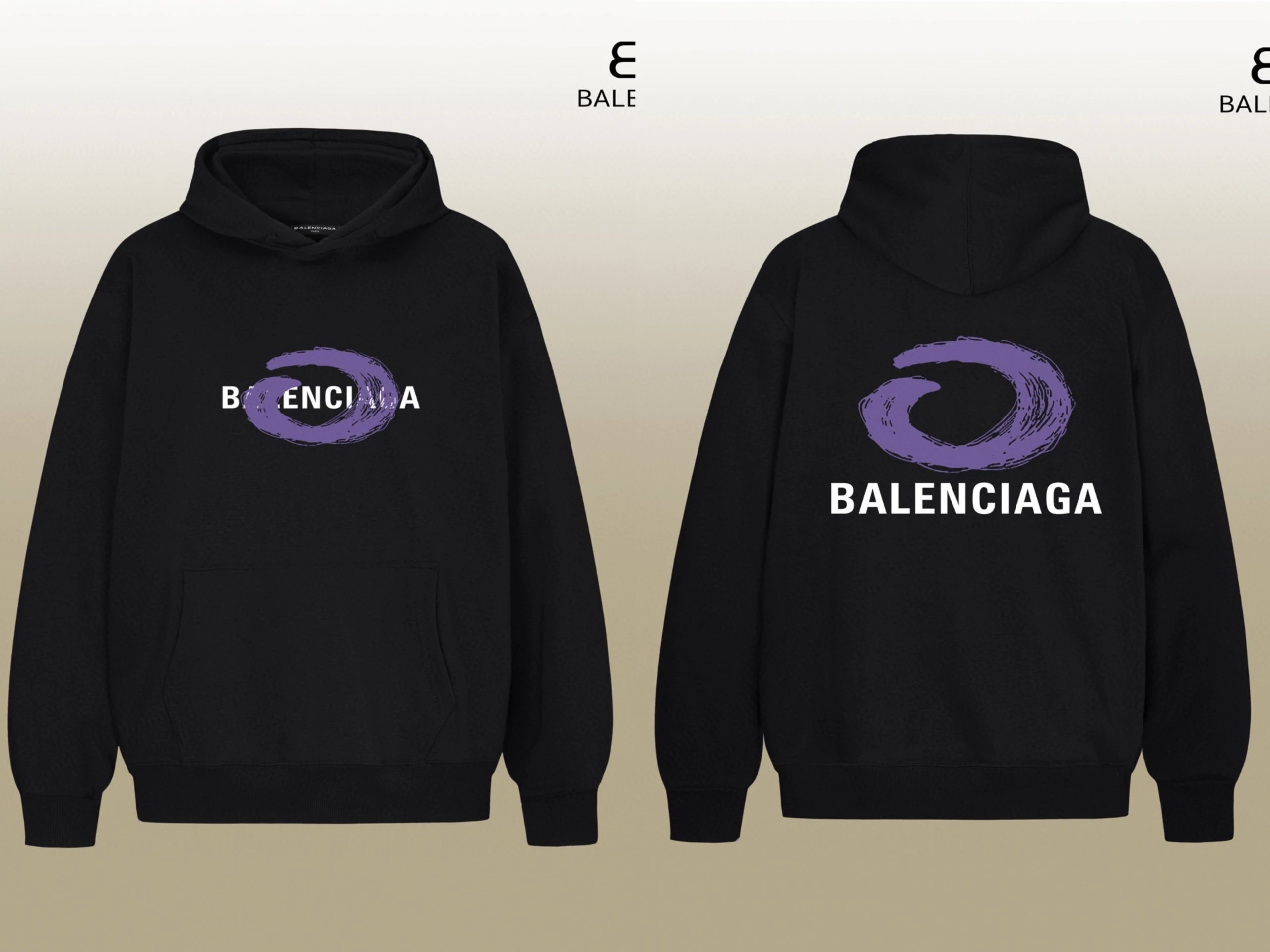 Balenciaga Logo Wave Hoodie White - 4