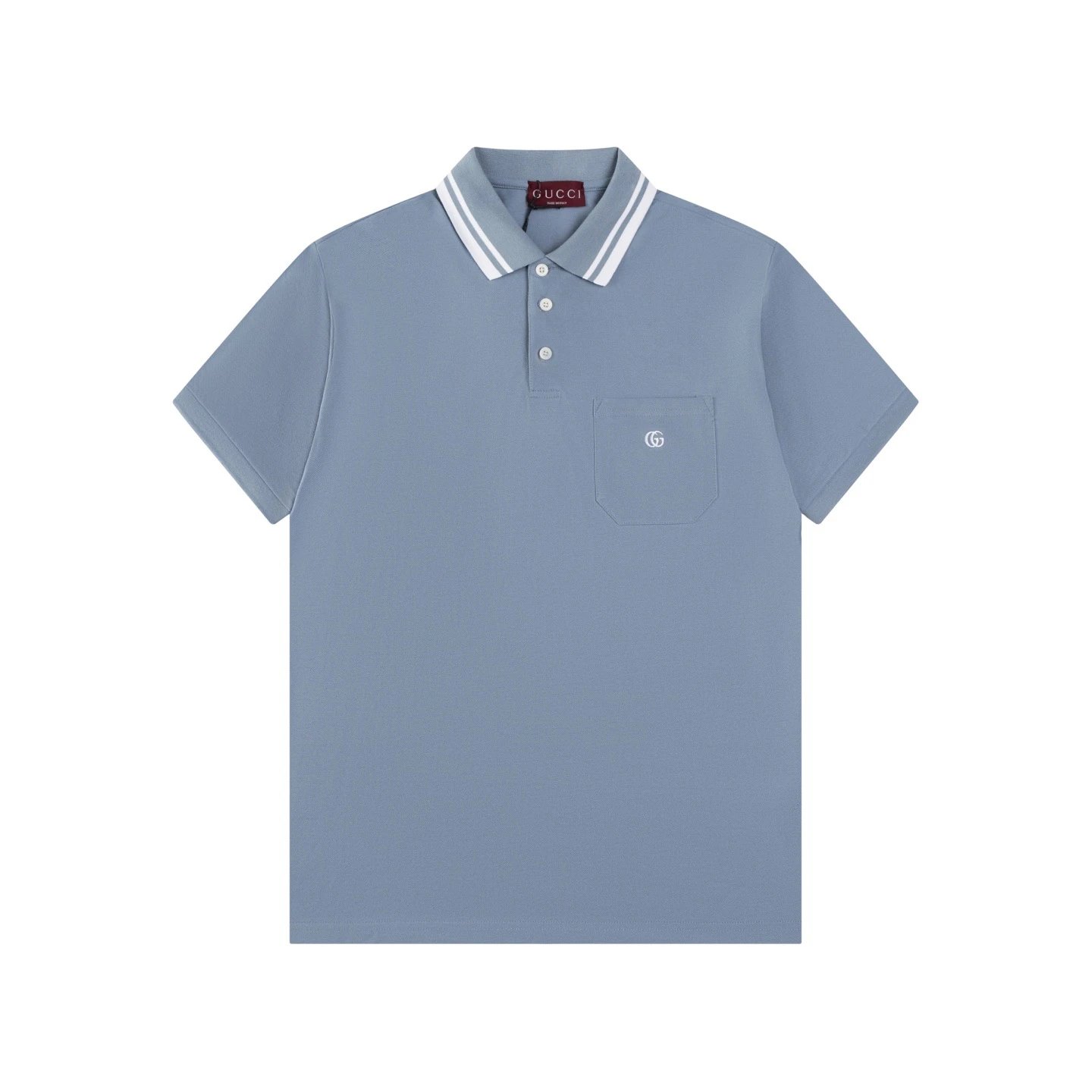 Gucci GG Double Logo Pocket Polo Blue