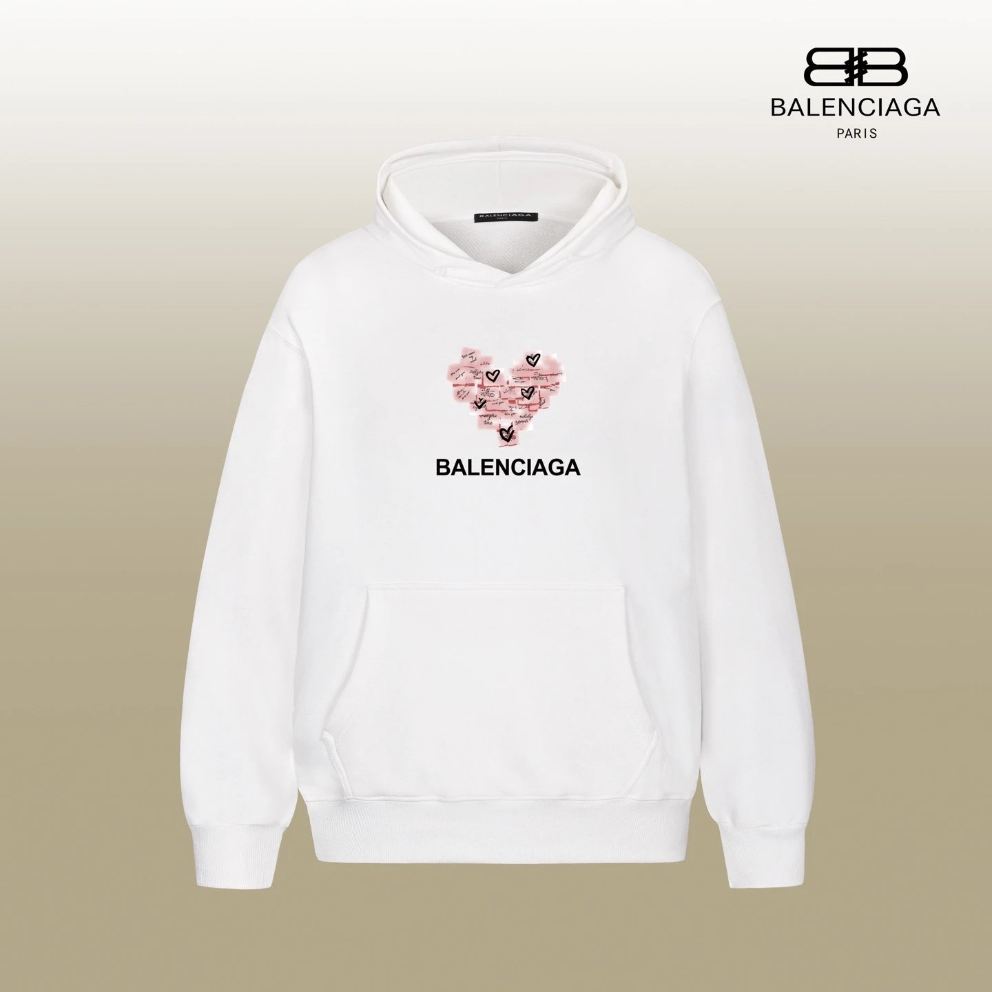 Balenciaga Logo Wave Hoodie White - 12