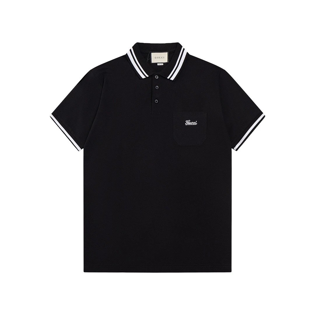 Gucci Script Logo Polo Shirt Black