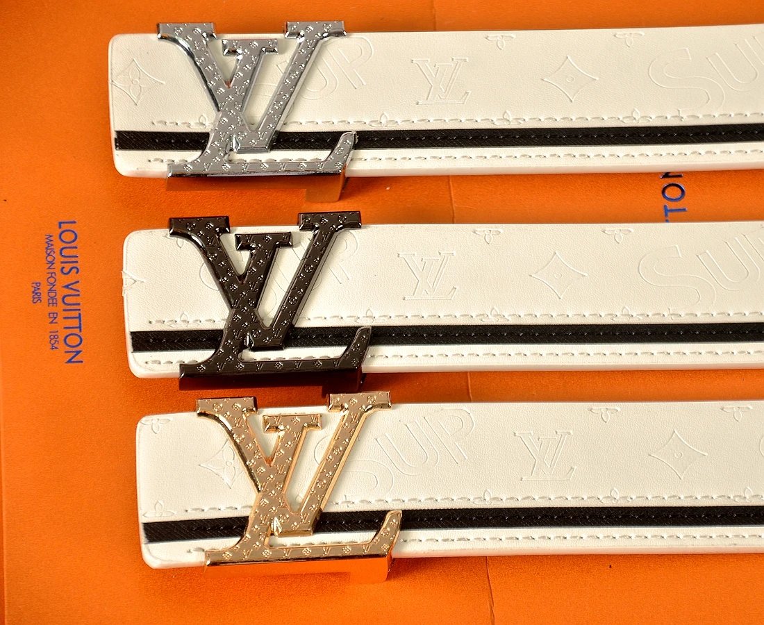 Louis Vuitton x Supreme Monogram Stripe Belt Black - 6