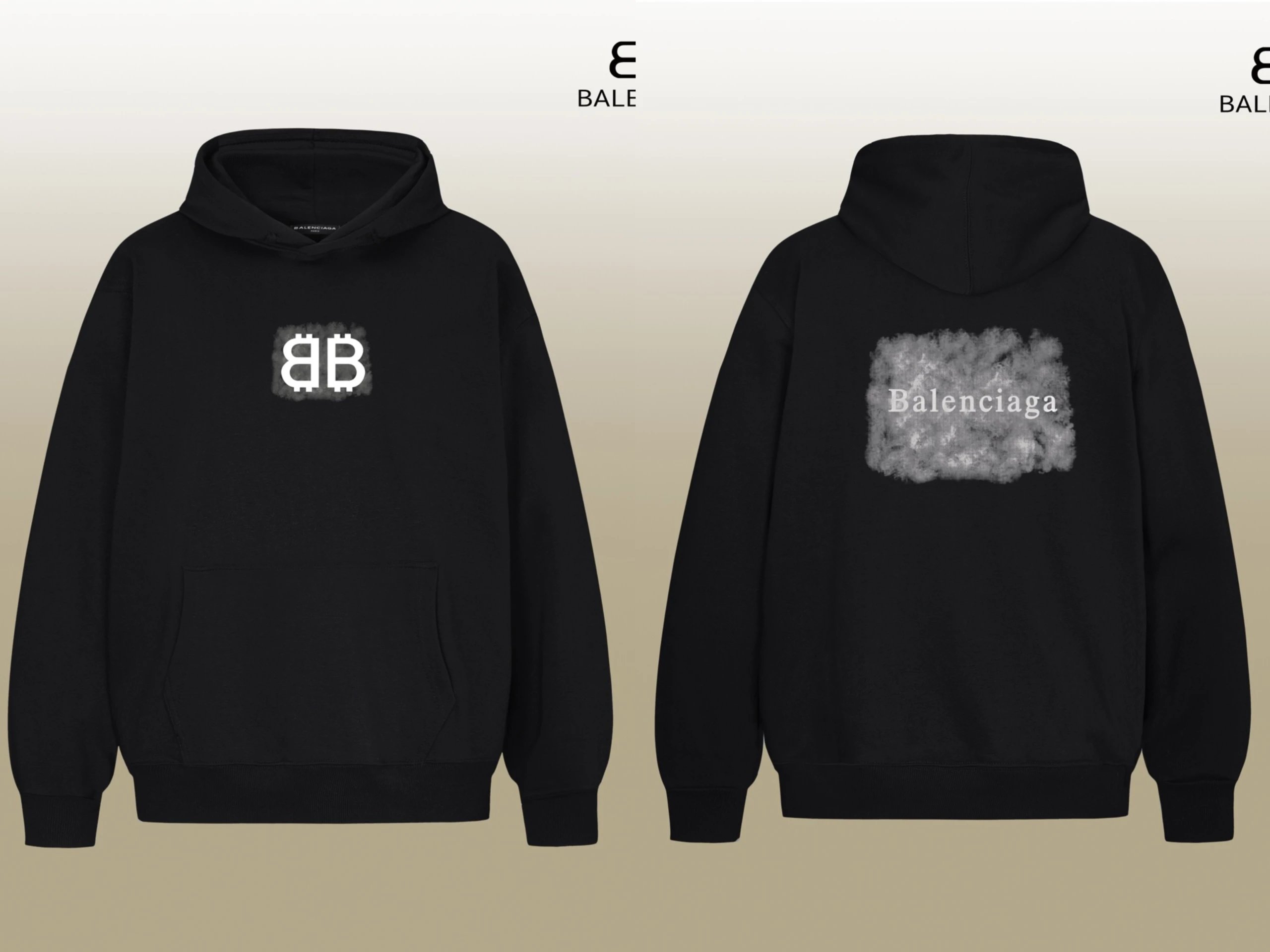 Balenciaga Logo Wave Hoodie White - 5