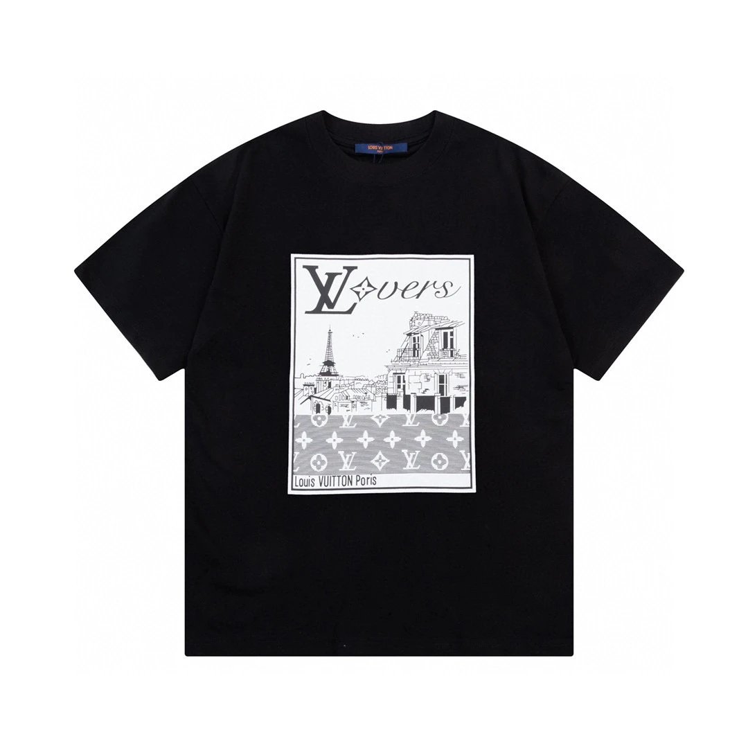 Louis Vuitton LV Lovers Paris Print Tee Black