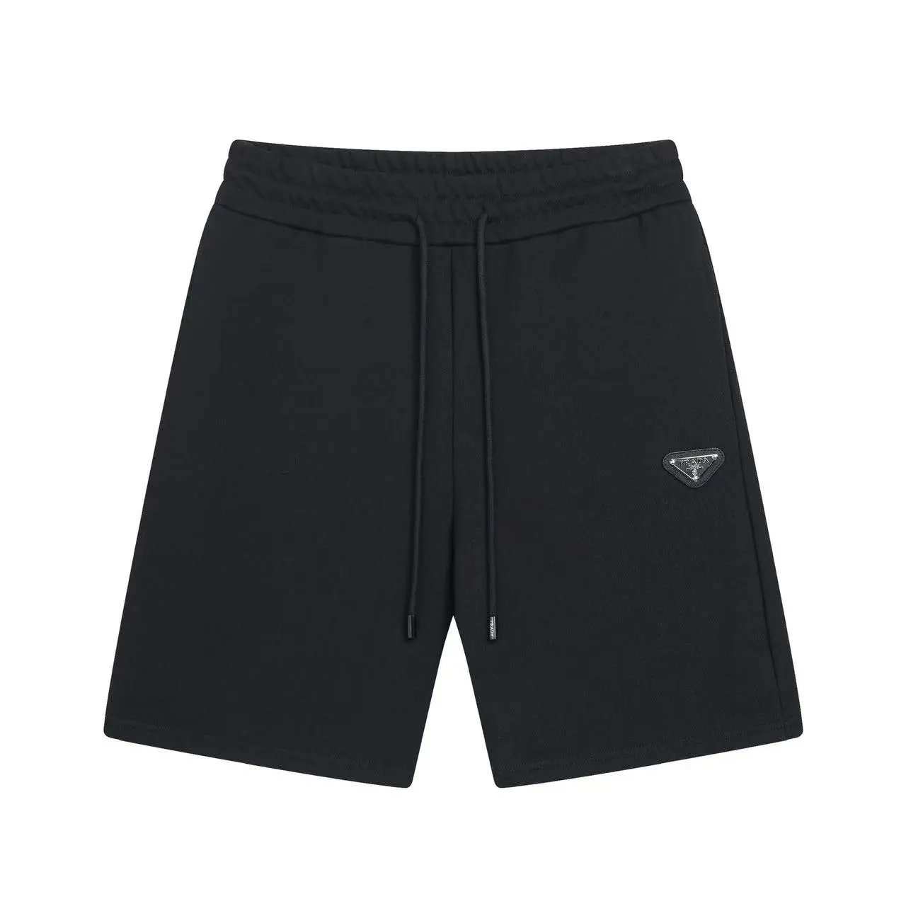 Prada Triangle Logo Sweat Shorts Black