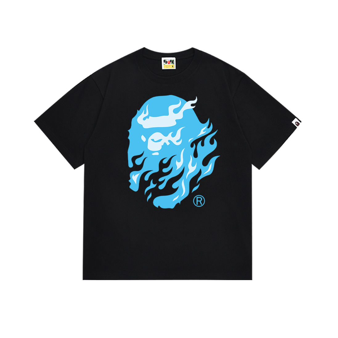 BAPE Flame Ape Head Tee Black Blue