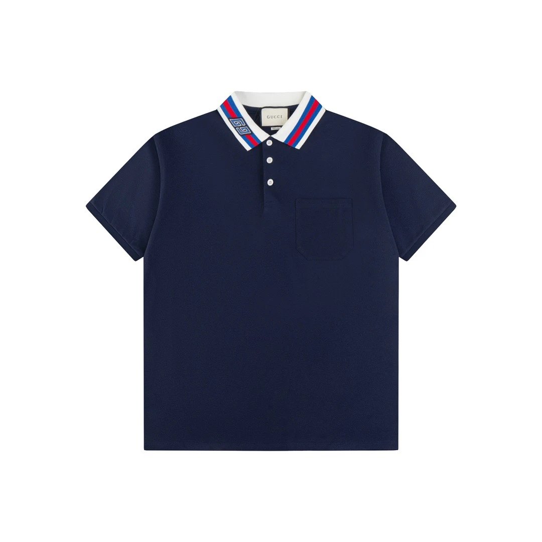 Gucci GG Web Collar Logo Polo Navy
