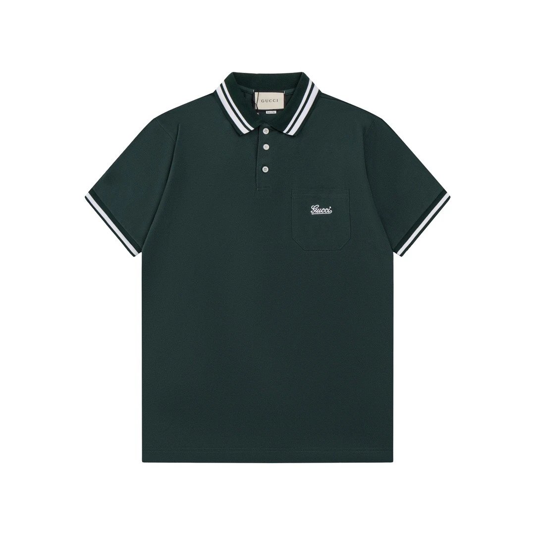 Gucci Script Logo Polo Shirt Dark Green