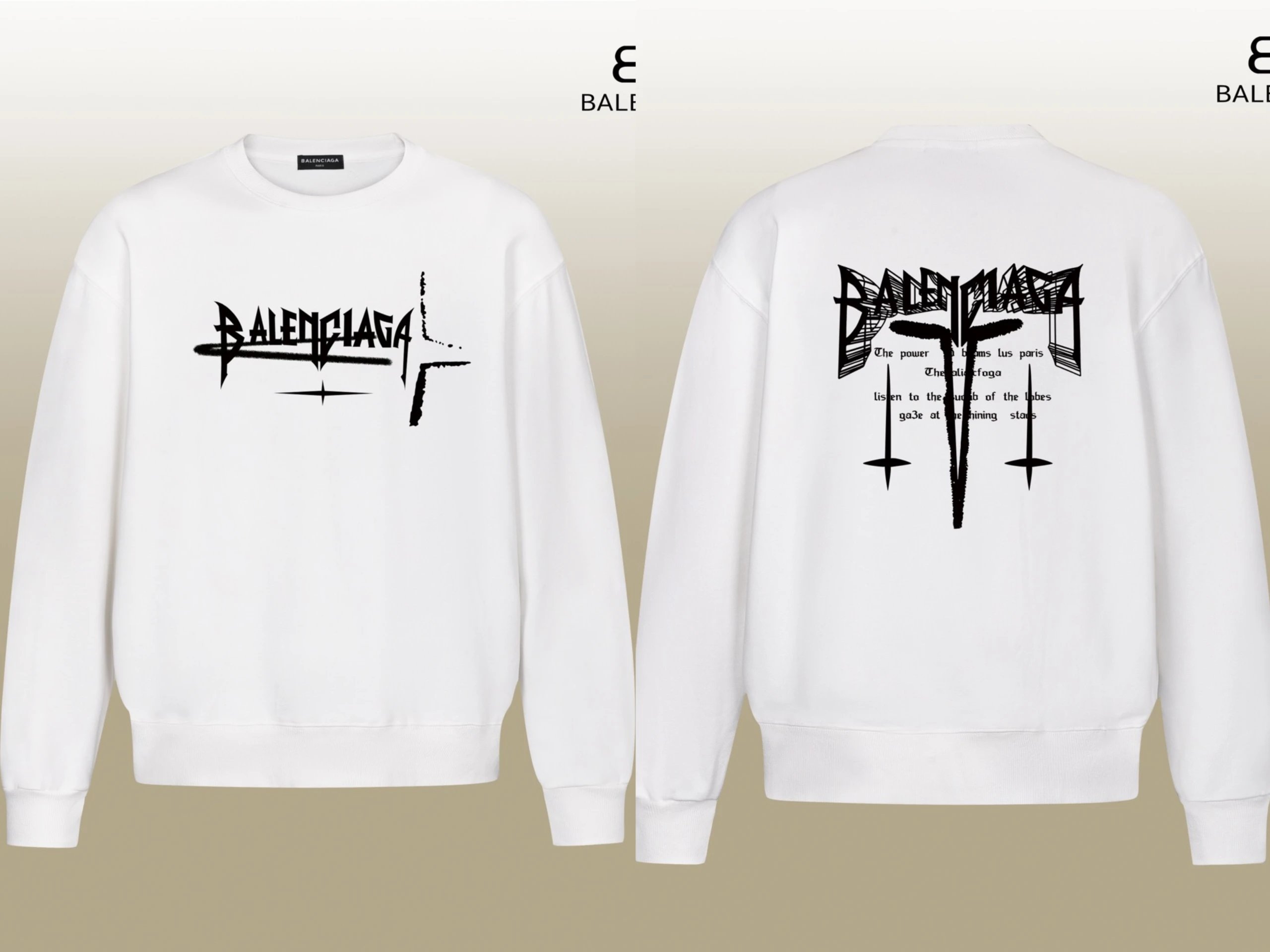 Balenciaga Logo Print White Hoodie - 6