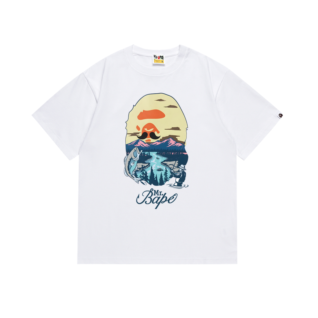 BAPE City Landscape Ape Head Tee White