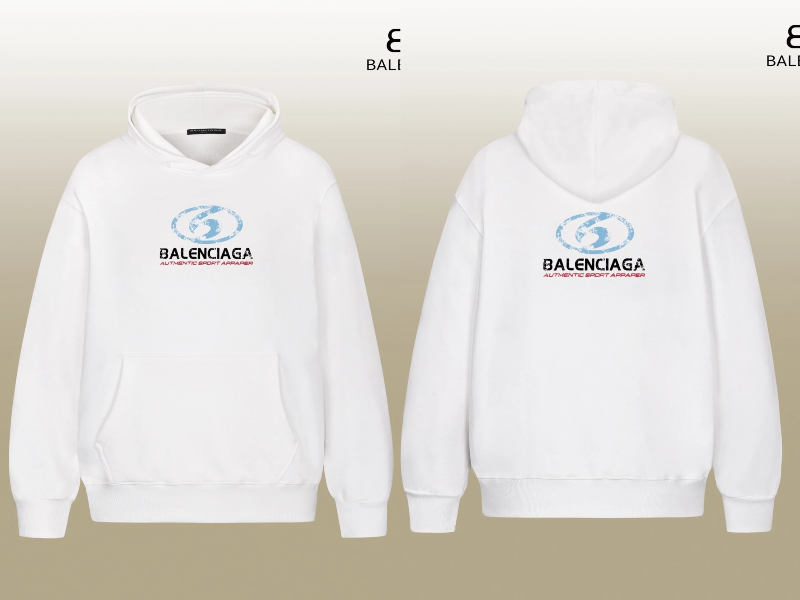 Balenciaga Logo Wave Hoodie White - 6