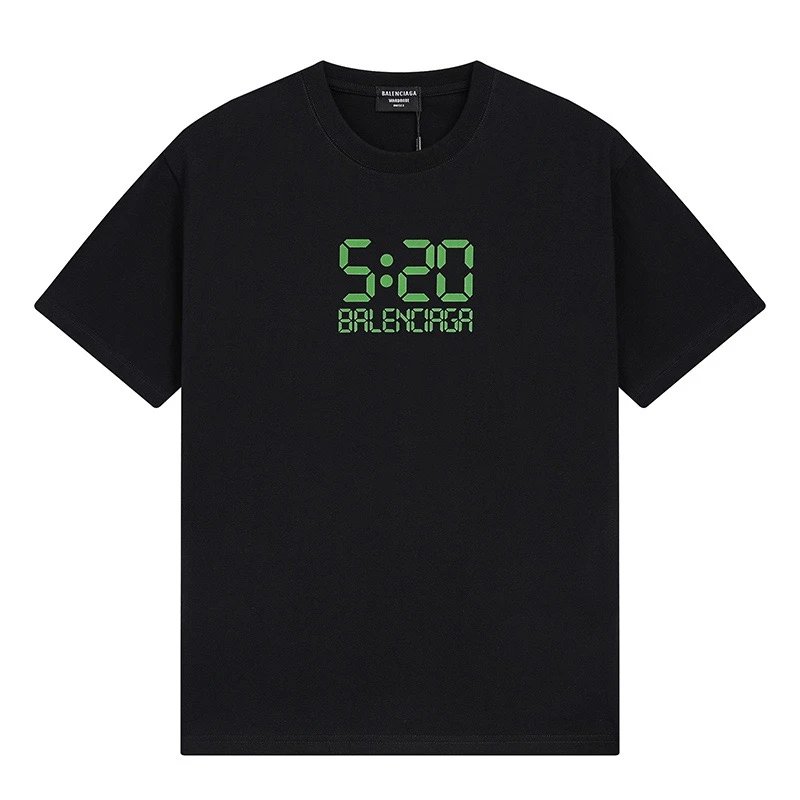 Balenciaga '5:20' Digital Clock Tee Black