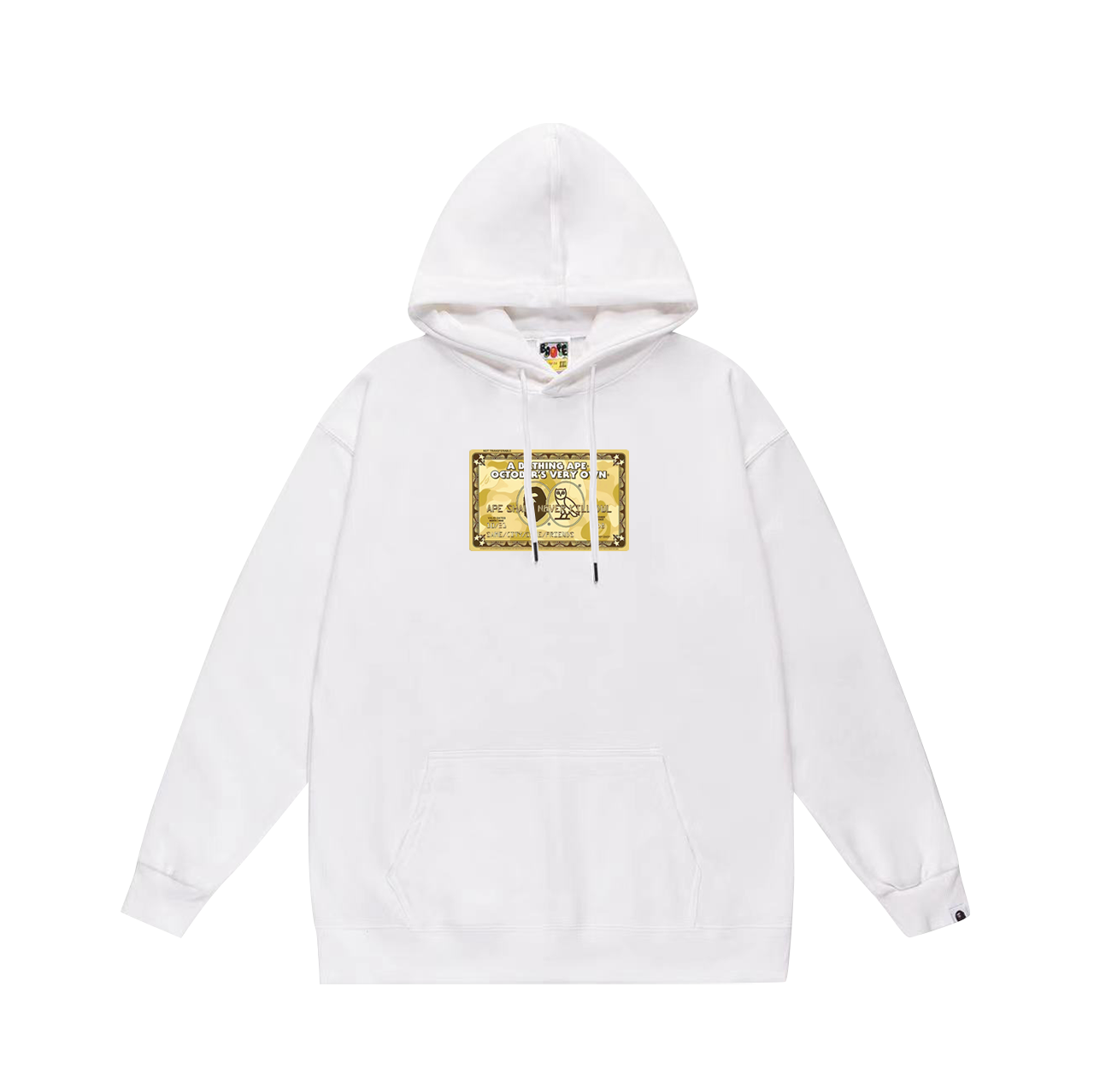 BAPE Gold Bill Graphic Hoodie White