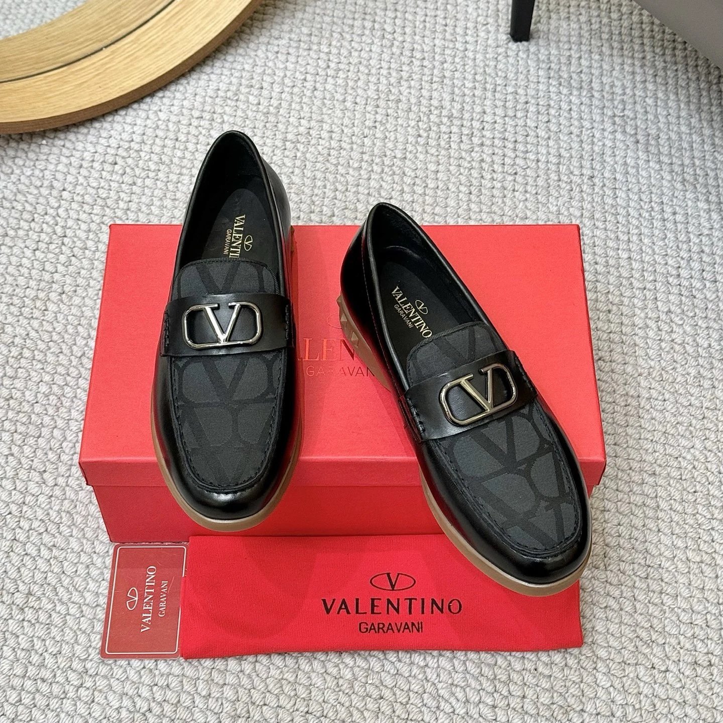 Valentino Garavani VLogo Toile Iconographe Loafer Black