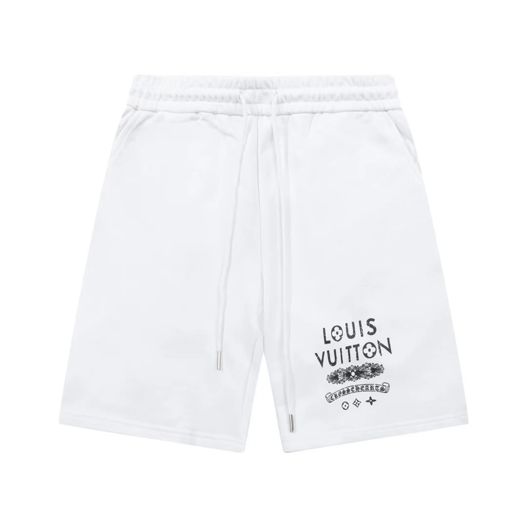 Louis Vuitton Crosshearts Graphic Sweat Shorts White