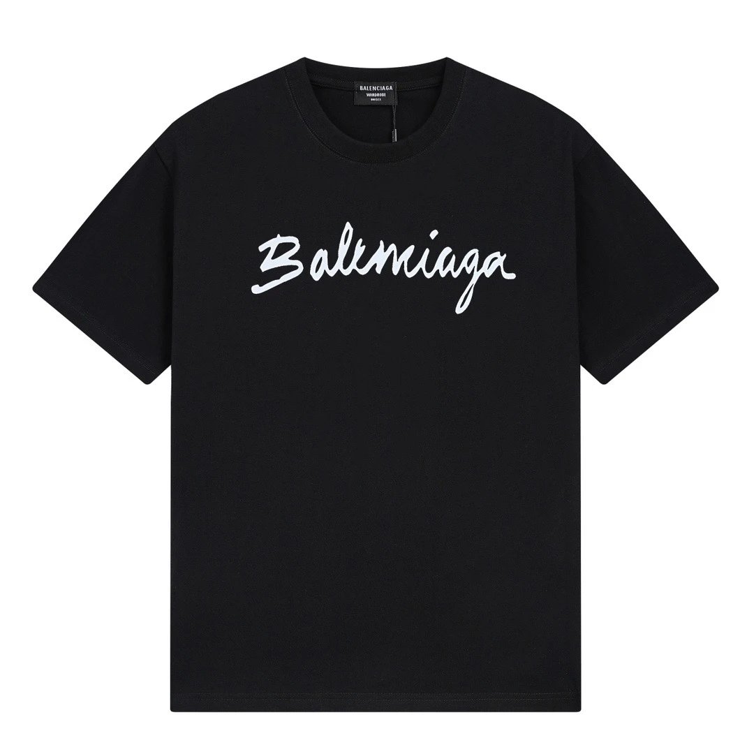 Balenciaga Handwriting Script Logo Tee Black